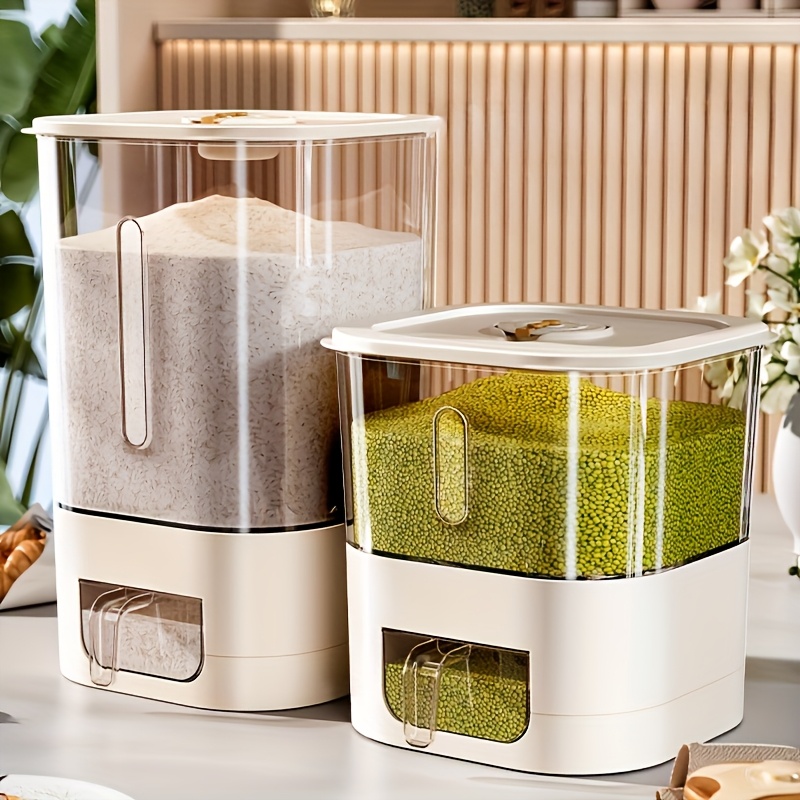 Kitchen Gadgets Organizer - 14LB Rice Dispenser, Large Grain Container